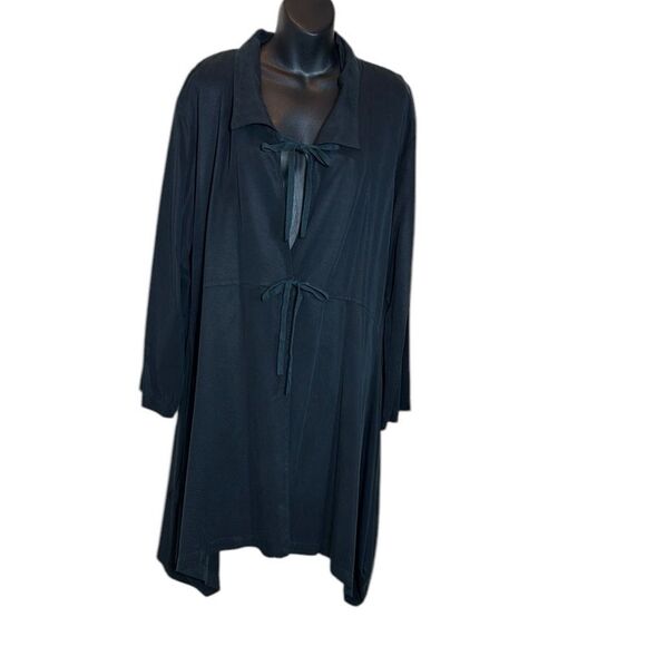 Bryn walker women’s medium long line black tie front cardigan elevated basic - Picture 1 of 7